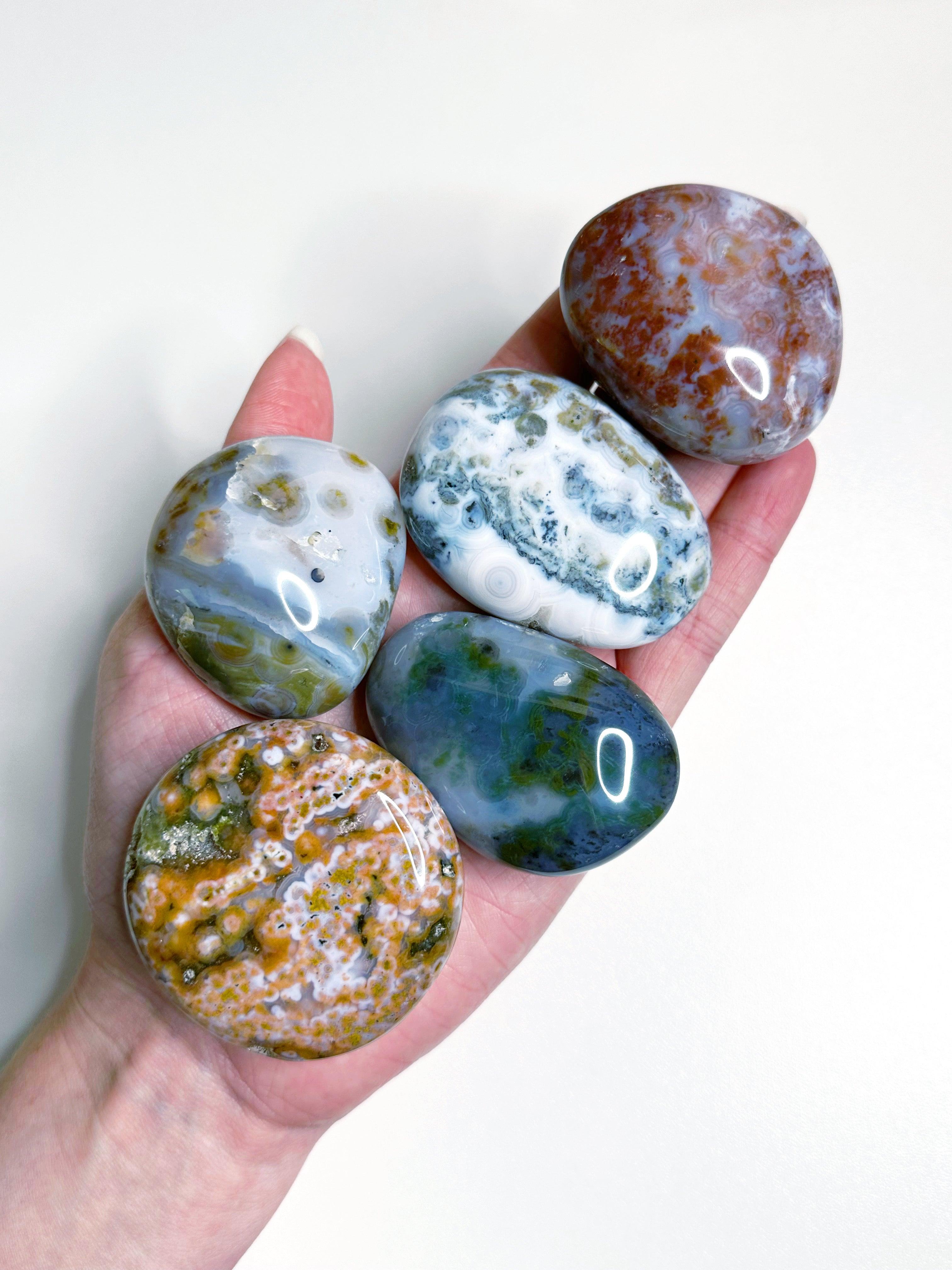 7th Vein Ocean Jasper, good Ocean Jasper Palm Stone, Ocean Jasper, XL