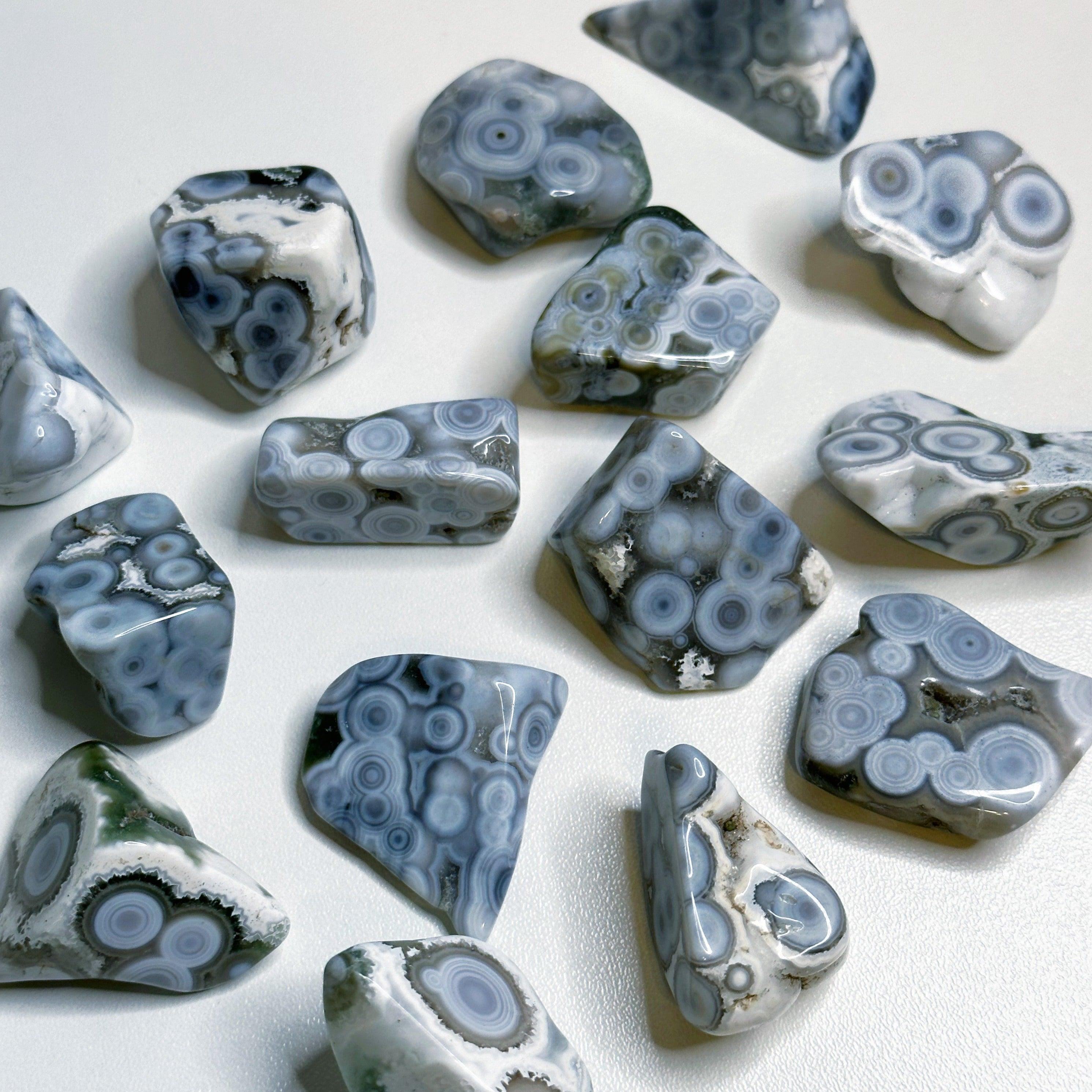 8TH VEIN OCEAN JASPER TUMBLE (EXTRA GRADE) - BLUE