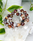 LAGUNA AGATE 12mm - HANDMADE CRYSTAL BRACELET - 12mm, agate, bracelet, brown, crystal bracelet, fire, gemini, gemini stack, grey, handmade bracelet, jewelry, laguna agate, market bracelet, mixed colors, recently added, spring collection, Wearable - The Mineral Maven