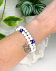 HOWLITE + EVIL EYE 6mm - HANDMADE CRYSTAL BRACELET