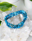 BLUE APATITE 6mm - HANDMADE CRYSTAL BRACELET