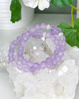 LILAC AMETHYST + HEART 8mm - HANDMADE CRYSTAL BRACELET