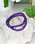 AMETHYST 6mm - HANDMADE CRYSTAL BRACELET